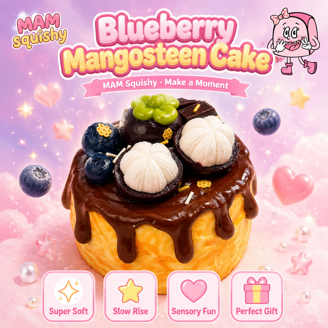 Blueberry Mangosteen Cake squishy toy alternate view 10