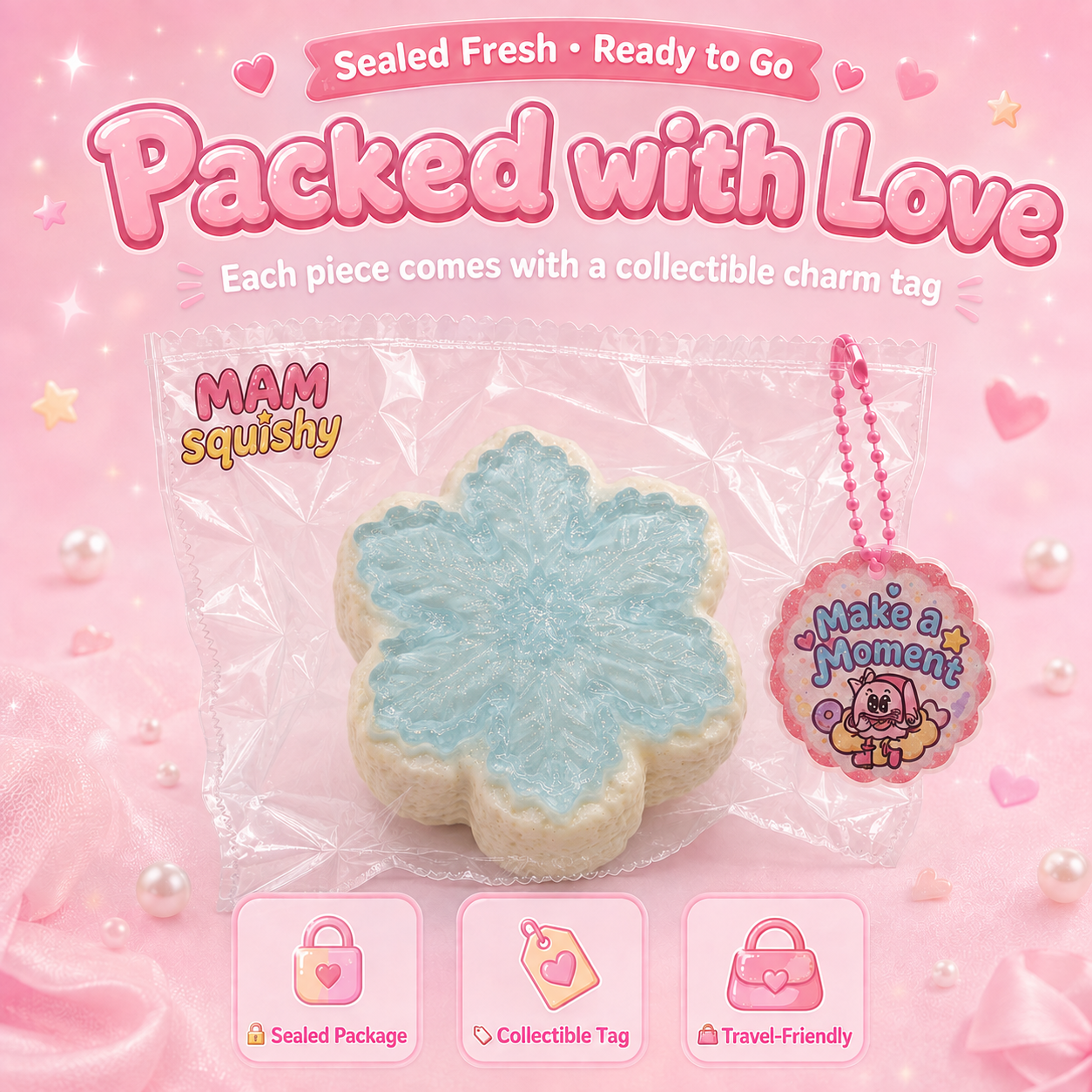 Ice Blue Snowflake squishy toy alternate view 6