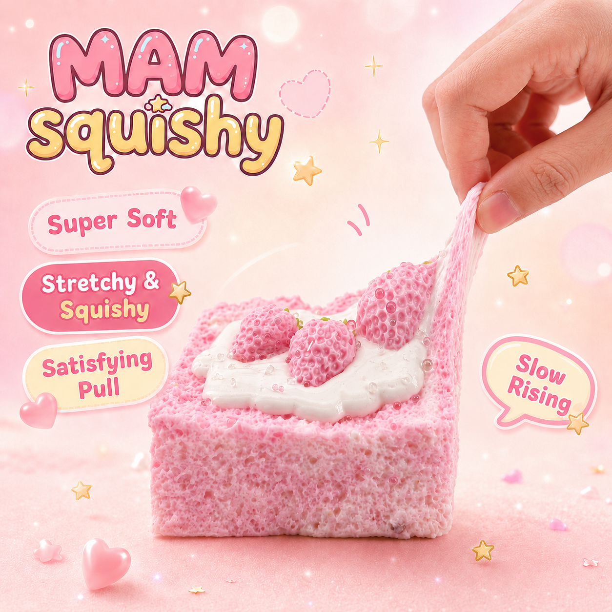 Strawberry Cream Toast squishy toy alternate view 2