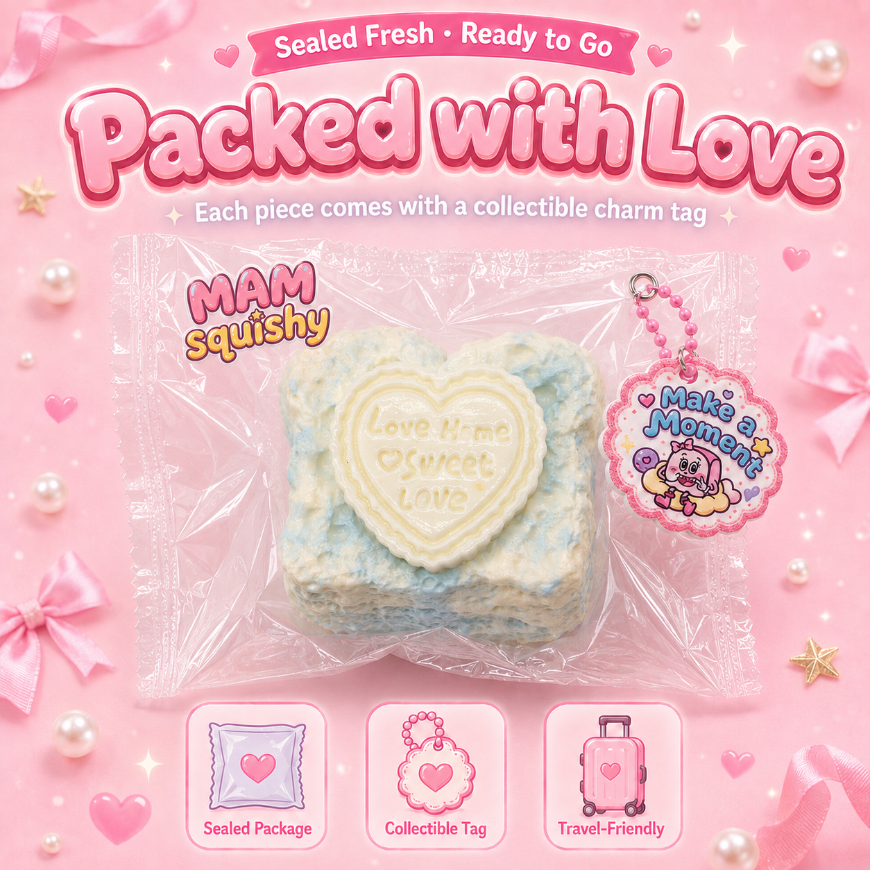 Frosty Heart Toast squishy toy alternate view 6