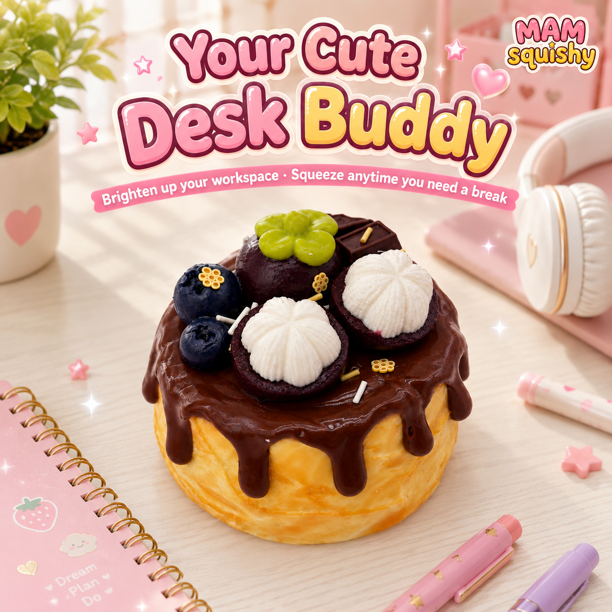 Blueberry Mangosteen Cake squishy toy alternate view 5