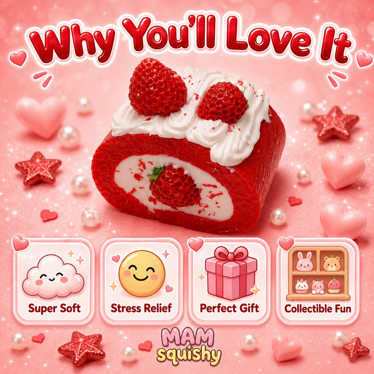 Fresh Strawberry Swiss Roll