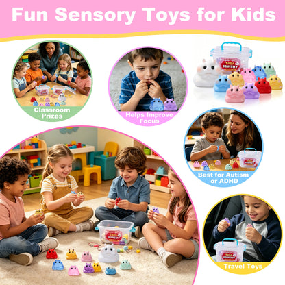 FUFUSQUISHY 10 Pack Hamster Taba Squishy Toys Kit with Toy Set Box & Cute Stickers, Handmade Kawaii Taba Squishies, Stress Relief Sensory Fidget Toys, Party Favors for Kids Ages 4-8 8-12, Holiday Gifts & Basket Stuffers