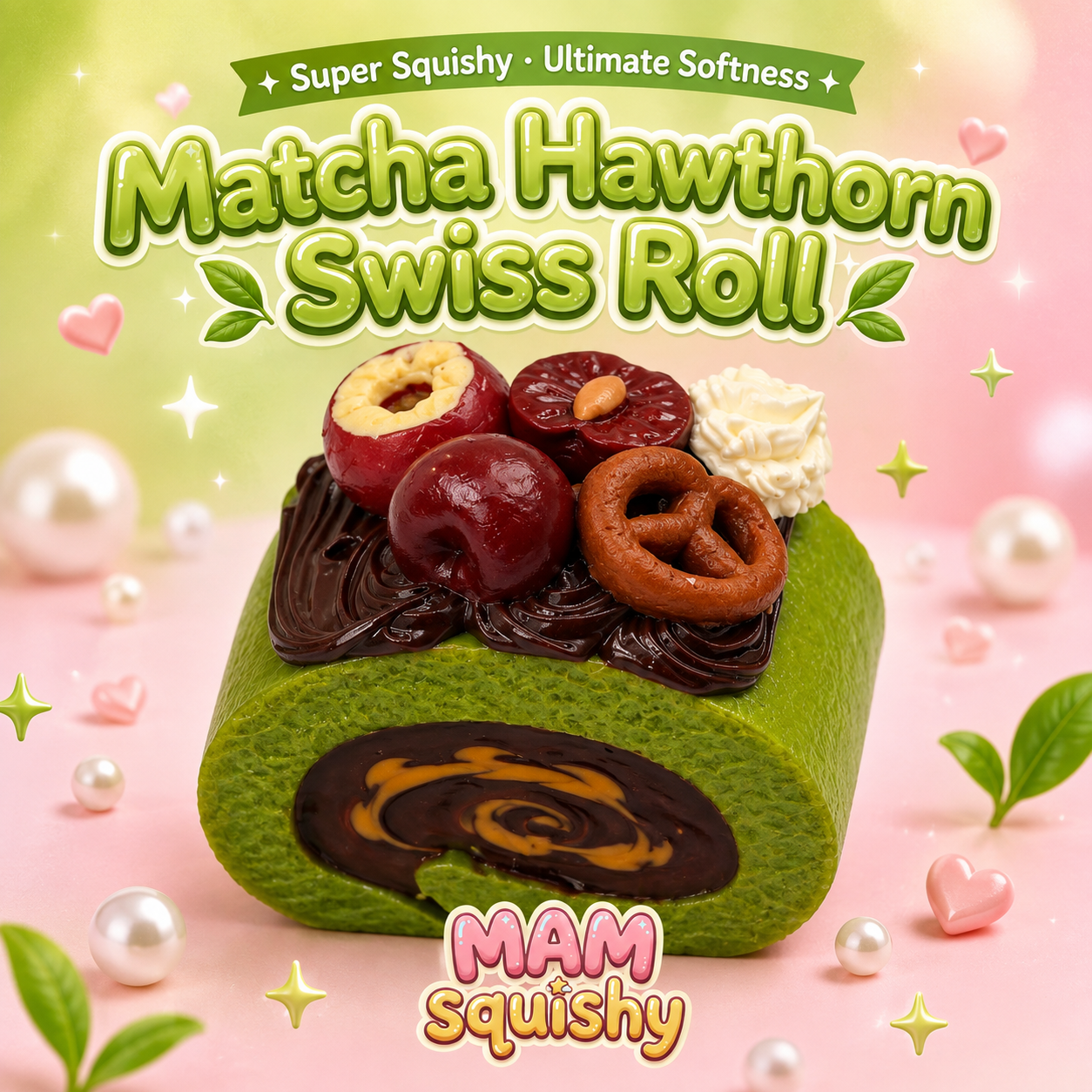 Matcha Hawthorn Swiss Roll
