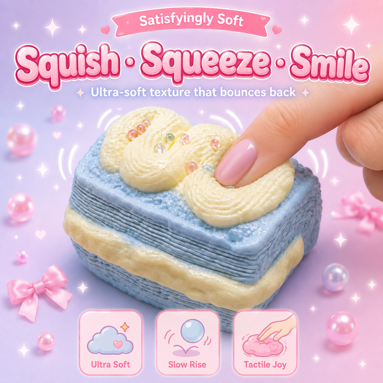 Blue Swiss Roll squishy toy alternate view 4