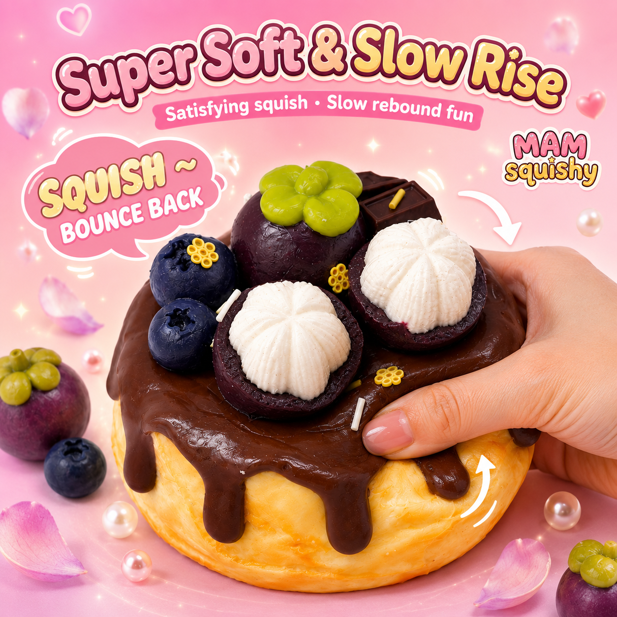Blueberry Mangosteen Cake squishy toy alternate view 4