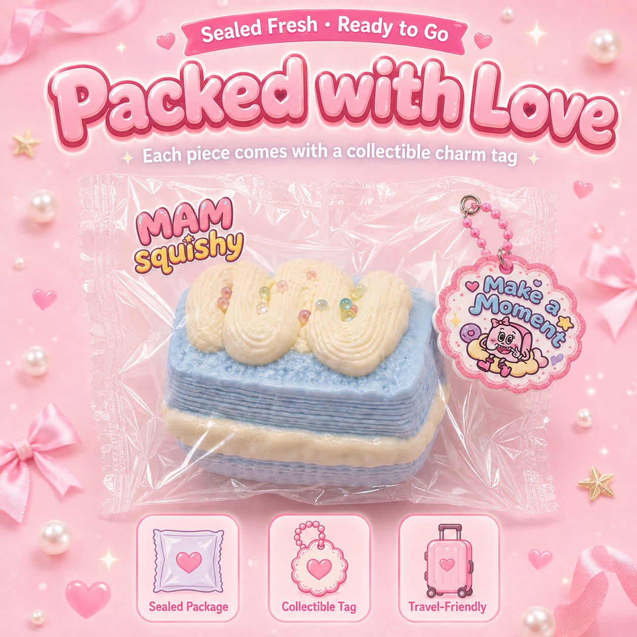 Blue Swiss Roll squishy toy alternate view 6