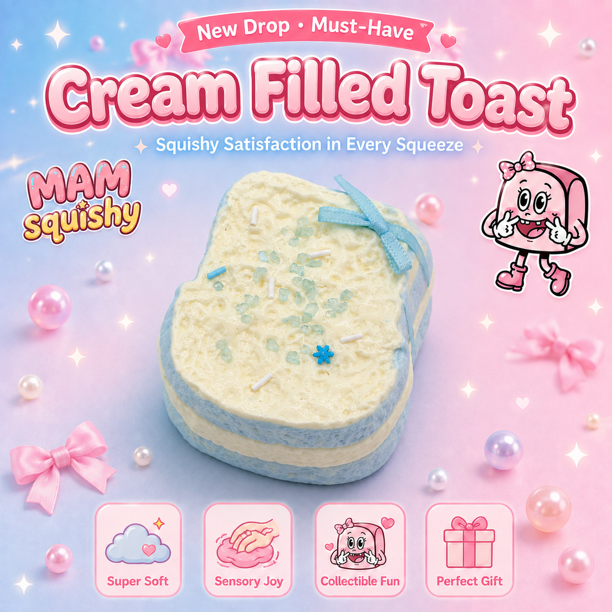 Cream Filled Toast squishy toy alternate view 2