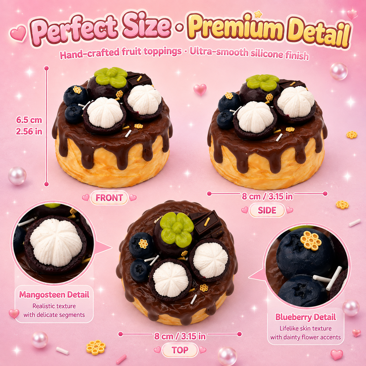 Blueberry Mangosteen Cake squishy toy alternate view 2