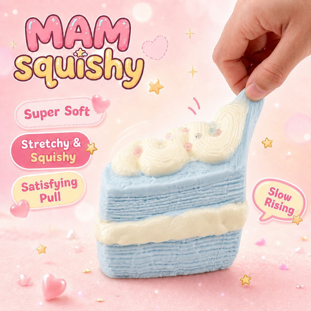 Blue Swiss Roll squishy toy alternate view 3