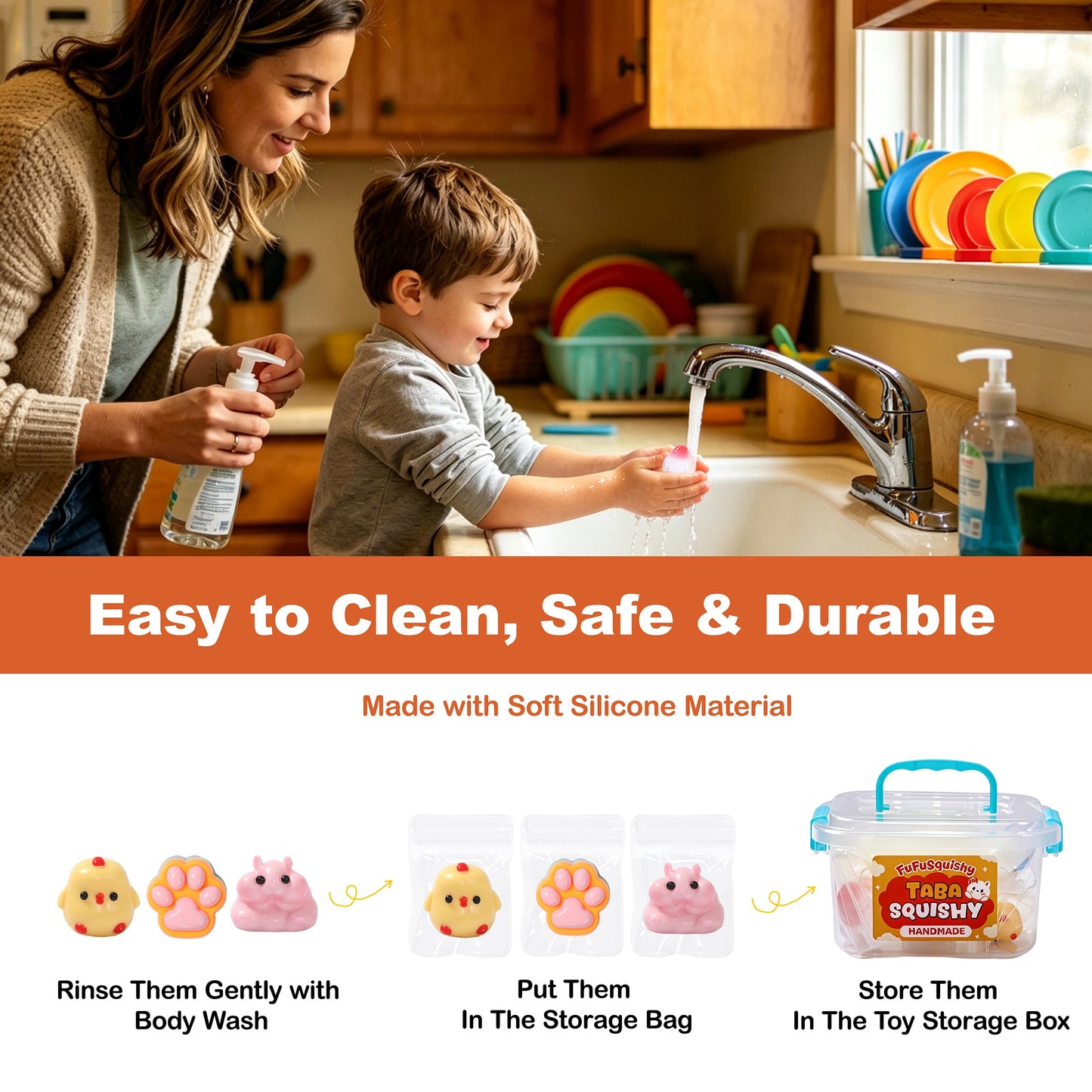 FUFUSQUISHY 10 Pack Chick Mix Taba Squishy Toys Kit with Toy Set Box & Cute Stickers, Handmade Kawaii Taba Squishies, Stress Relief Sensory Fidget Toys, Party Favors for Kids Ages 4-8 8-12, Holiday Gifts & Basket Stuffers