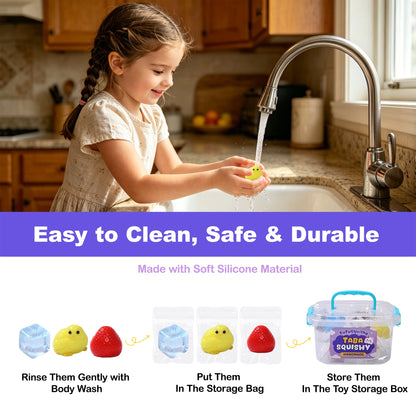 FUFUSQUISHY 10 Pack Popular Mix Taba Squishy Toys Kit with Toy Set Box & Cute Stickers, Handmade Kawaii Taba Squishies, Stress Relief Sensory Fidget Toys, Party Favors for Kids Ages 4-8 8-12, Holiday Gifts & Basket Stuffers