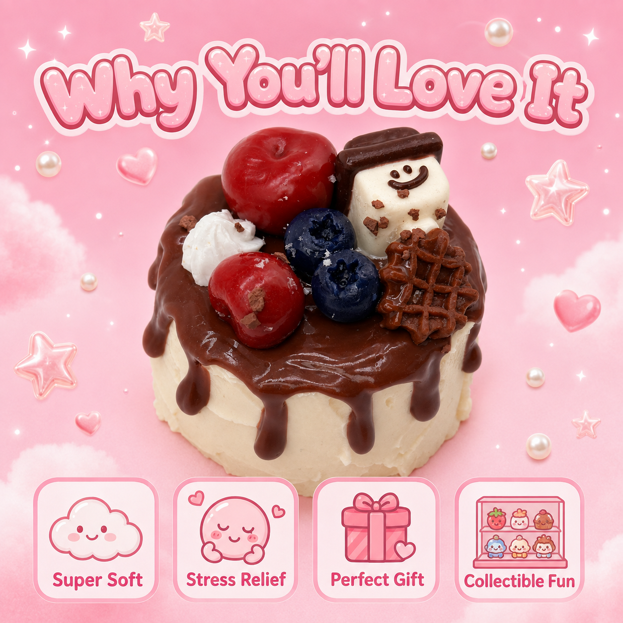 Cherry Blueberry Cocoa Cake squishy toy alternate view 5