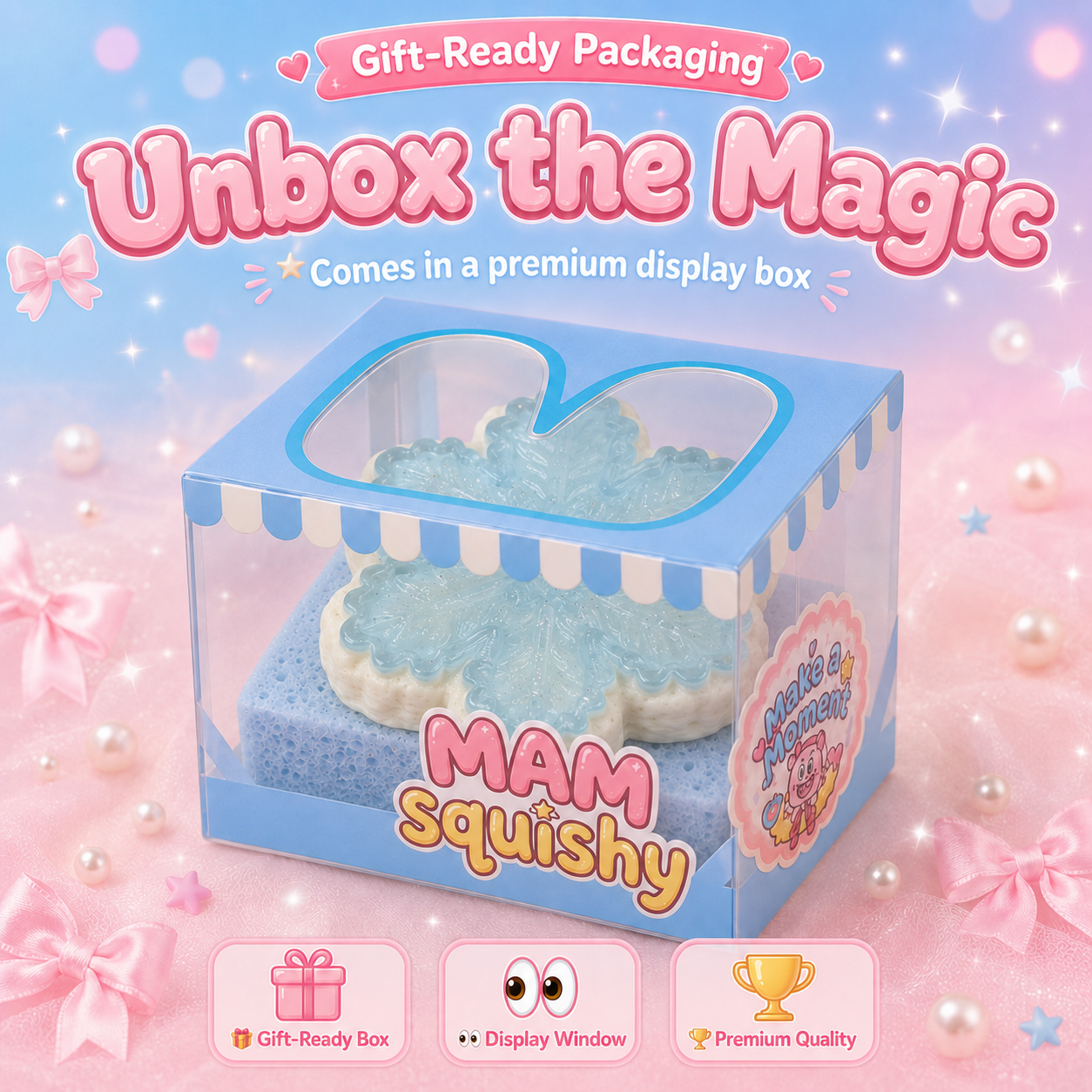 Ice Blue Snowflake squishy toy alternate view 7